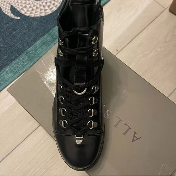 New All Saints Franks Lace up boots black leather