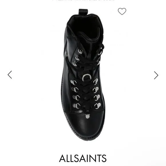 New All Saints Franks Lace up boots black leather