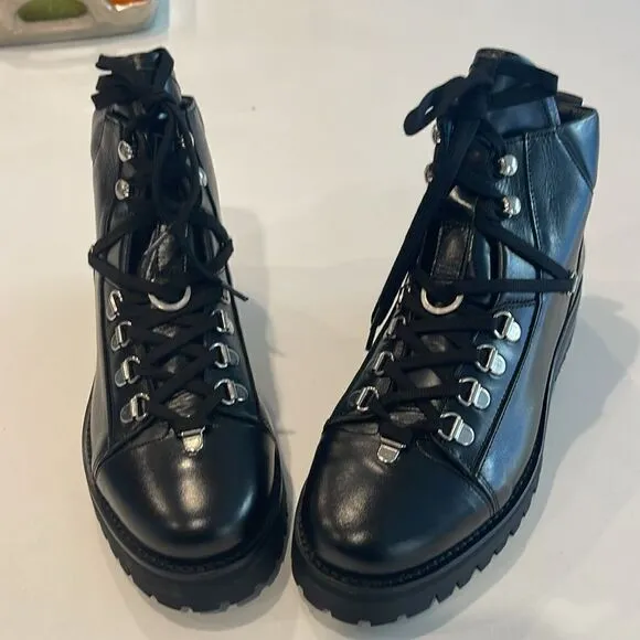 New All Saints Franks Lace up boots black leather