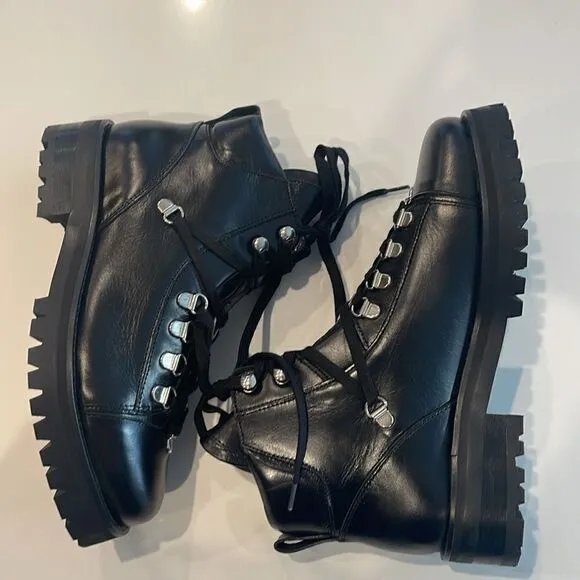 New All Saints Franks Lace up boots black leather