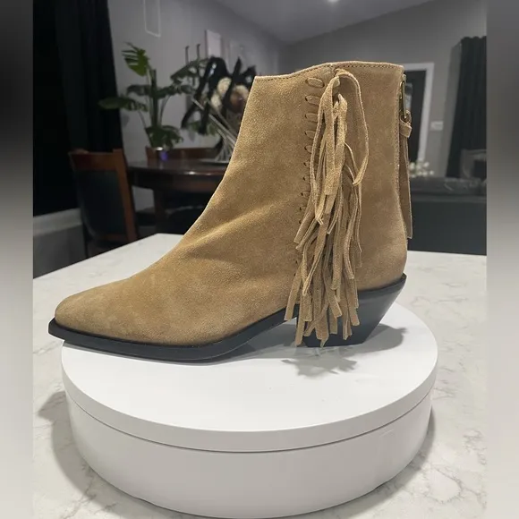 New! ALL SAINTS Layla Suede Leather Fringe Boots EU 39 US 9 $389