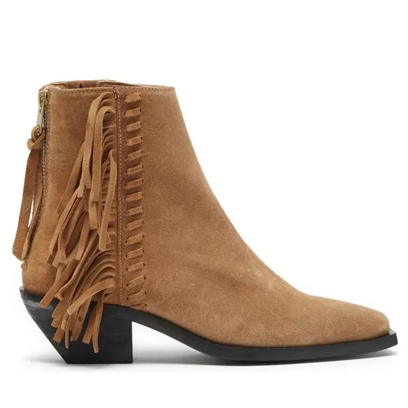 New! ALL SAINTS Layla Suede Leather Fringe Boots EU 39 US 9 $389