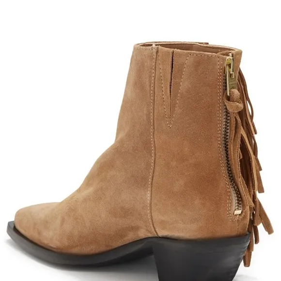 New! ALL SAINTS Layla Suede Leather Fringe Boots EU 39 US 9 $389