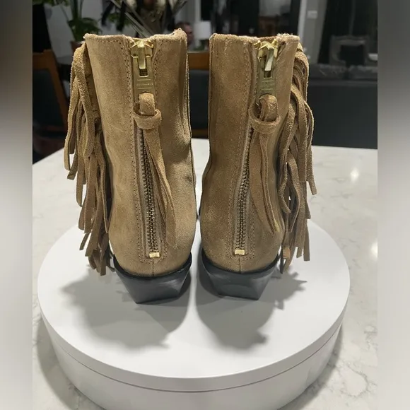 New! ALL SAINTS Layla Suede Leather Fringe Boots EU 39 US 9 $389