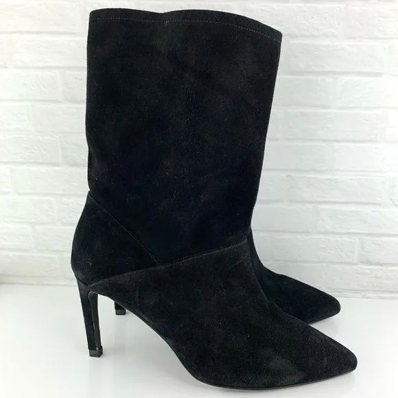 NEW! All Saints Orlana Black Suede Slouch Boots Size 40