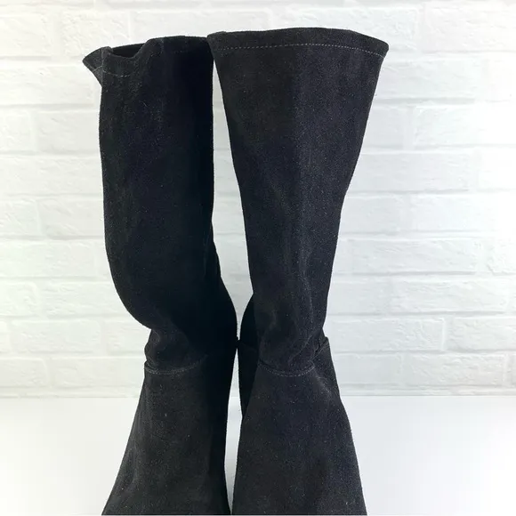 NEW! All Saints Orlana Black Suede Slouch Boots Size 40