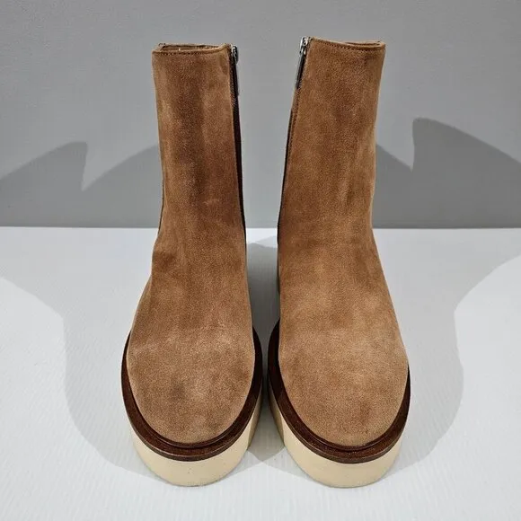 NEW Aquatalia Maddie Platform Bootie Water Resistant Brown Suede Size 10