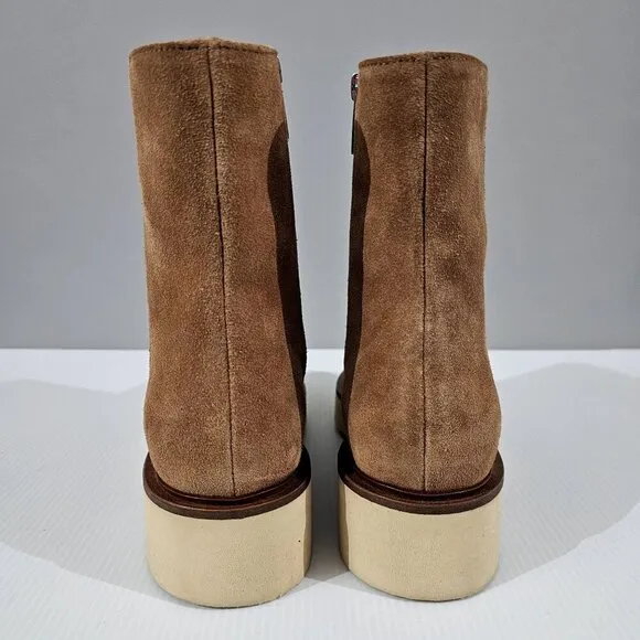 NEW Aquatalia Maddie Platform Bootie Water Resistant Brown Suede Size 10