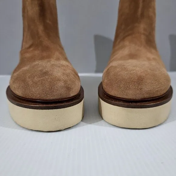 NEW Aquatalia Maddie Platform Bootie Water Resistant Brown Suede Size 10