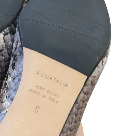 NEW Aquatalia Pasha Embossed Snake Print Pumps Block Heels‎