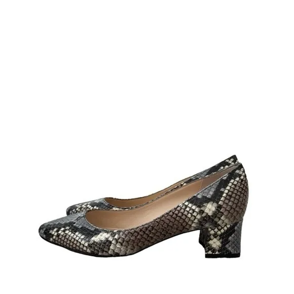 NEW Aquatalia Pasha Embossed Snake Print Pumps Block Heels‎