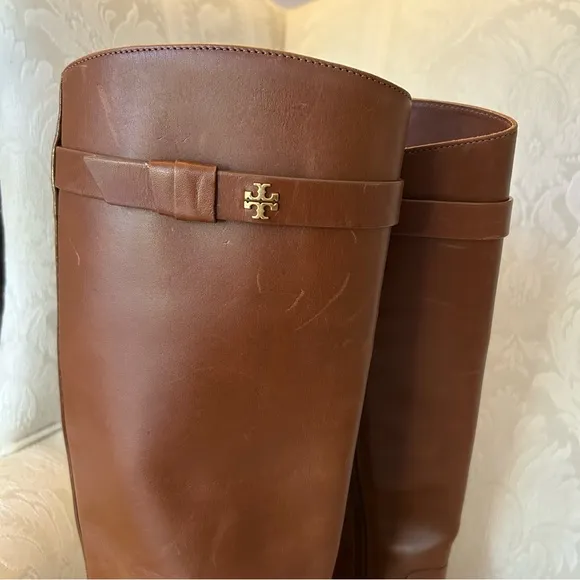 New Authentic TORY BURCH Everly Strap Riding Boots Sierra Tan Size 5.5 $528