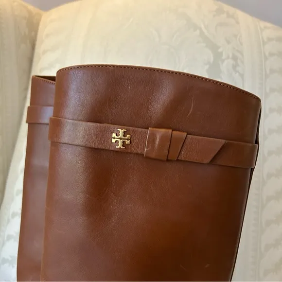 New Authentic TORY BURCH Everly Strap Riding Boots Sierra Tan Size 5.5 $528