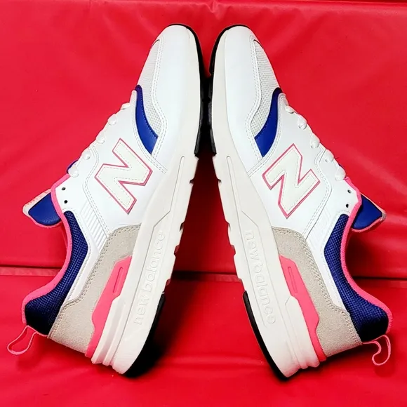 New Balance 997H White Laser Blue Pink Men's Running Shoes #CM997HAJ size 10.5