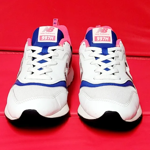 New Balance 997H White Laser Blue Pink Men's Running Shoes #CM997HAJ size 10.5