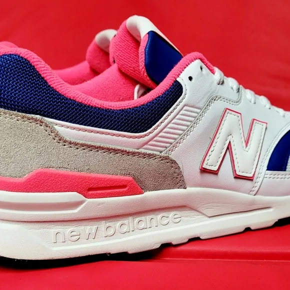 New Balance 997H White Laser Blue Pink Men's Running Shoes #CM997HAJ size 10.5