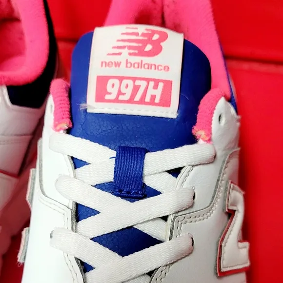 New Balance 997H White Laser Blue Pink Men's Running Shoes #CM997HAJ size 10.5