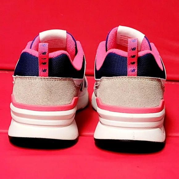 New Balance 997H White Laser Blue Pink Men's Running Shoes #CM997HAJ size 10.5