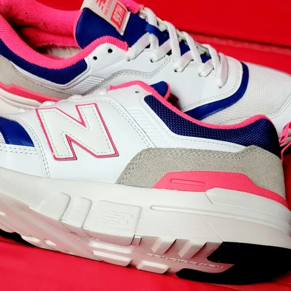 New Balance 997H White Laser Blue Pink Men's Running Shoes #CM997HAJ size 10.5