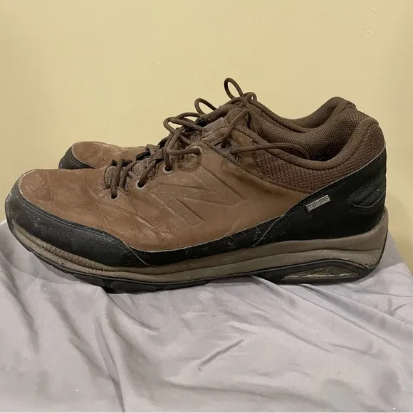 New Balance MW1300DD Mens Brown Leather Waterproof Trail Hiking Shoes US 14 4E