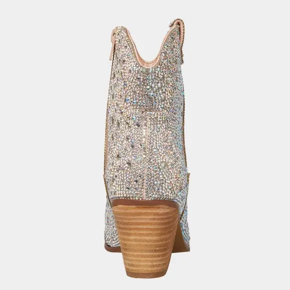 🌸NEW BETSEY JOHNSON DIVA RHINESTONE ANKLE BOOTS Sz 8.5 WITH BOX.