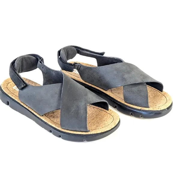 NEW Camper Oruga Lug Sole Adjustable Sandal Black Size 9 (39)
