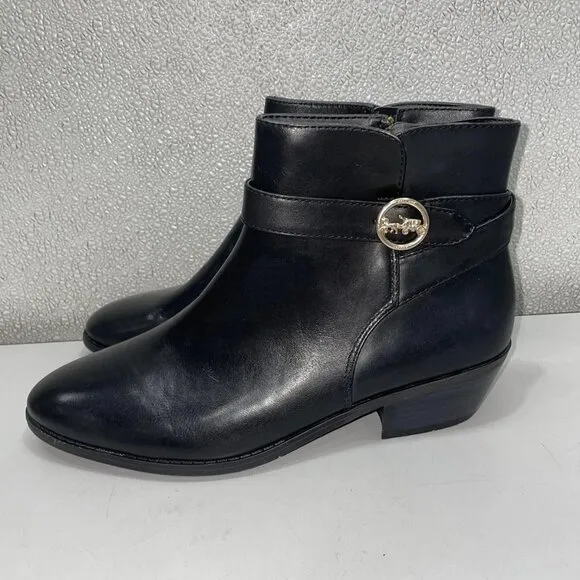 NEW COACH Debi Leather Bootie – Women's 9 – Black – New Without Box