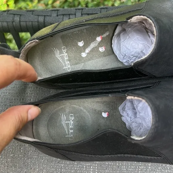 New ▶️ Dansko ◀️ black leather Louisa bootie 38