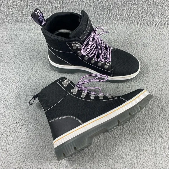 NEW Dr. Martens COMBS WOMEN POLY LEATHER CASUAL BOOTS Lace Up Hiking Pull Tab‎