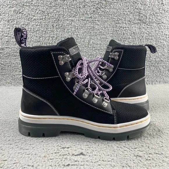 NEW Dr. Martens COMBS WOMEN POLY LEATHER CASUAL BOOTS Lace Up Hiking Pull Tab‎
