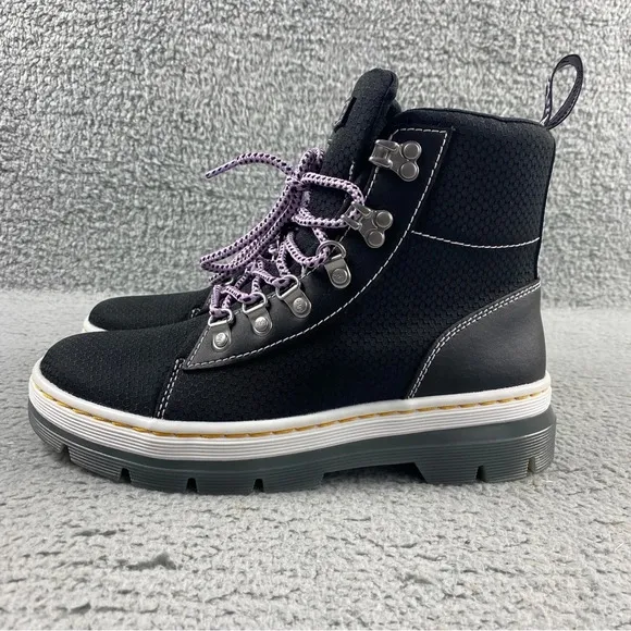 NEW Dr. Martens COMBS WOMEN POLY LEATHER CASUAL BOOTS Lace Up Hiking Pull Tab‎