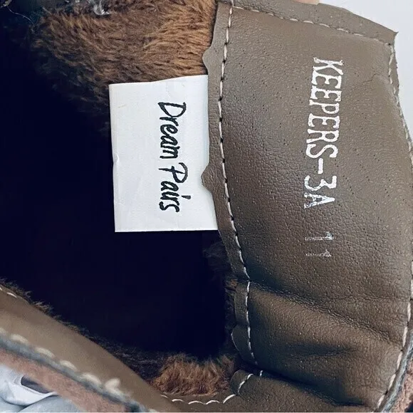 New, DREAM PAIRS Women's Ankle Booties Side Zipper, Stacked Heel, Khaki Size 11*
