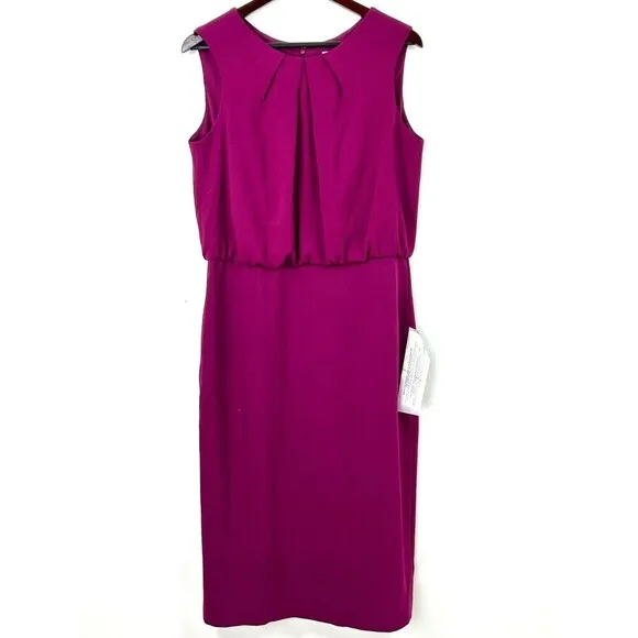 New Dress The Population Amada Women Sz XXL Sheath Dress Dark Magenta Blouson H2