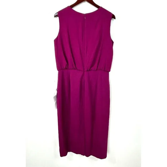 New Dress The Population Amada Women Sz XXL Sheath Dress Dark Magenta Blouson H2