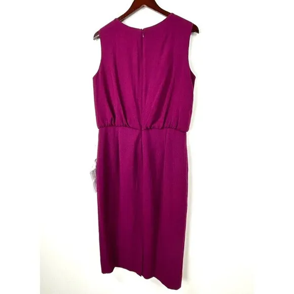 New Dress The Population Amada Women Sz XXL Sheath Dress Dark Magenta Blouson H2