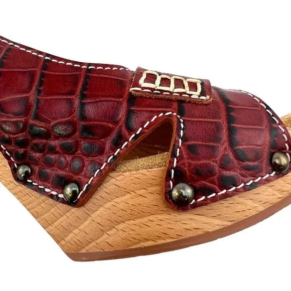 New DSQUARED2 US 6 Women Shoes Brown Leather Open Toe Platform High Heel Sandals