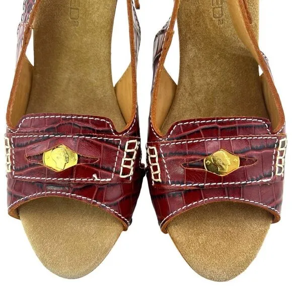 New DSQUARED2 US 6 Women Shoes Brown Leather Open Toe Platform High Heel Sandals