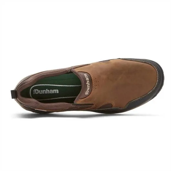 NEW DUNHAM men's cloud plus waterproof slip-on shoes in brown