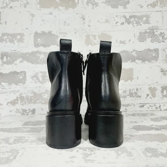 New Franco Sarto Dalden Black Leather Ankle Boots F1006