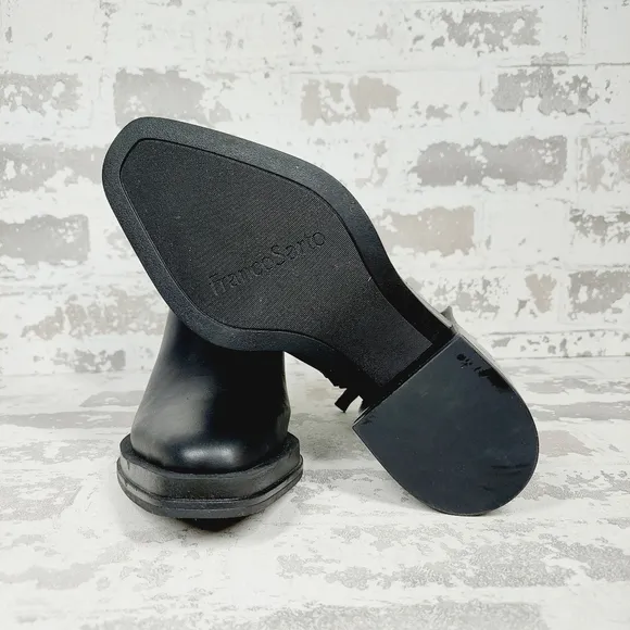 New Franco Sarto Dalden Black Leather Ankle Boots F1006