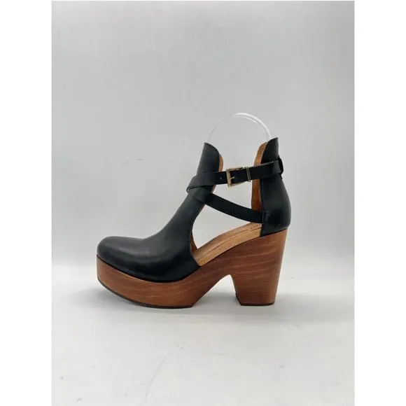 NEW FREE PEOPLE women's cedar leather clog shoes in black