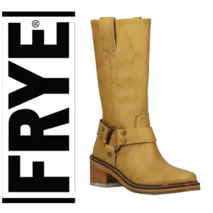New Frye Kate Harness Pull On Motorcycle Boots Banana Women's Sz 9 Boxed