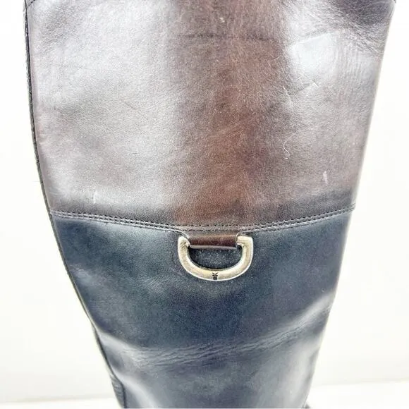 NEW Frye Two Toned D-Ring Hand Finished Leather Knee High Riding Boots 5.5
