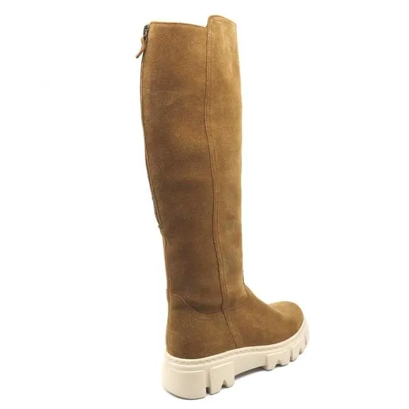 NEW GABOR luxurious suede knee-high boots in brown