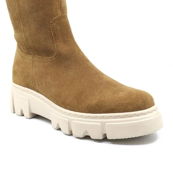 NEW GABOR luxurious suede knee-high boots in brown