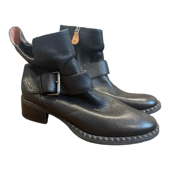 New! gentle souls Best Slit Leather Motorcycle Ankle Boots
