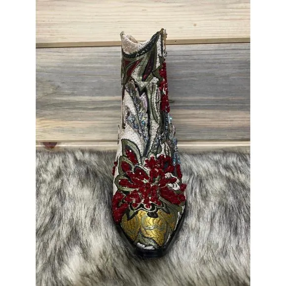 NEW HELEN'S HEART ankle length bling boots in beige