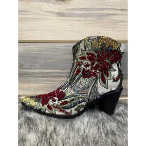 NEW HELEN'S HEART ankle length bling boots in beige