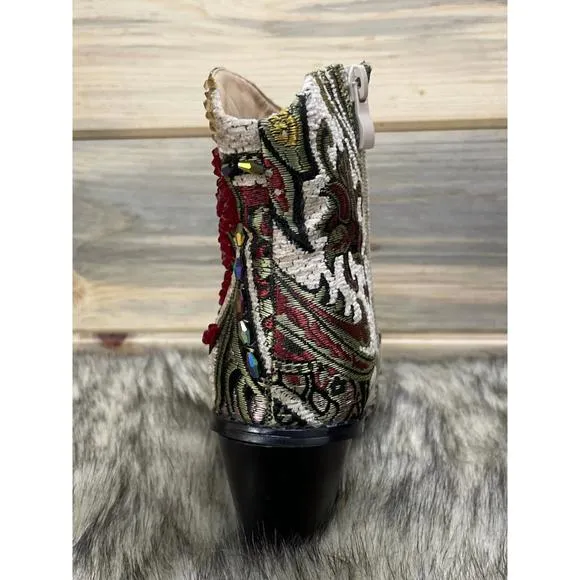 NEW HELEN'S HEART ankle length bling boots in beige