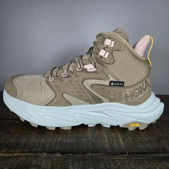 NEW Hoka One One Anacapa 2 Mid GTX Womens Size 8.5 B Gore-Tex Shoes Dune Ice
